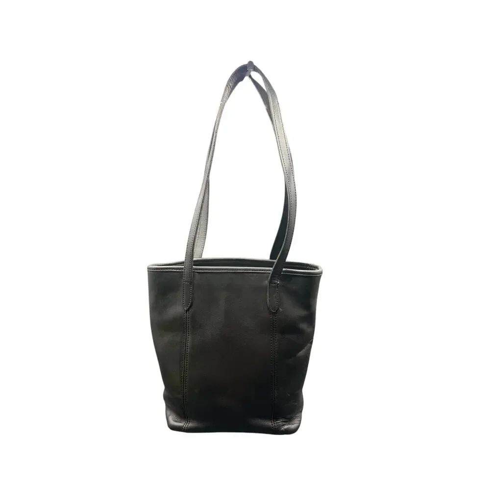Vintage Coach Black Leather Lunch Tote Small Shoulder Bag Mexico 9077